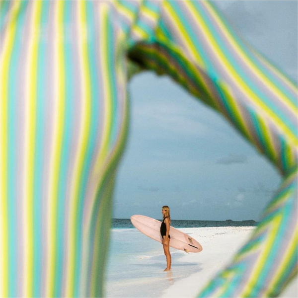 2025 Wallien Womens One Piece Long Sleeve Front Zip Swimsuit 102001 - Multi Color Stripe